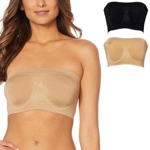 Rhonda Shear 2-pack Seamless Underwire Bandeau L